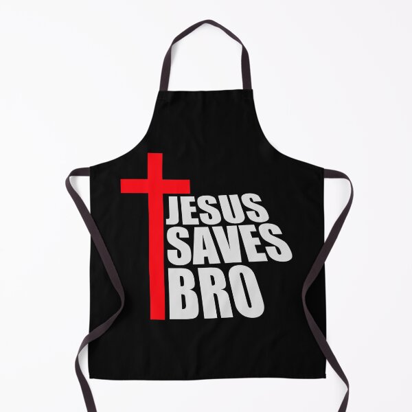 Item preview, Jesus Saves Bro Funny Sarcastic Religious Quote Logo designed and sold by shirt-o-mat.