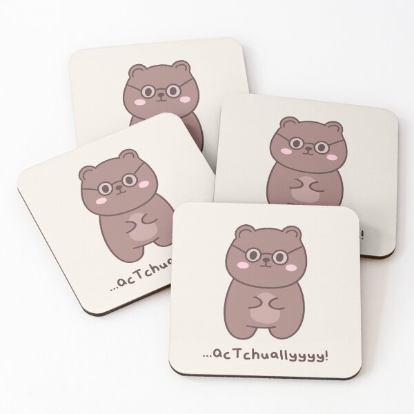 Item preview, Actually... - Silly Cute and Nerdy Know it All Bear designed and sold by ShyHomebodyClub.