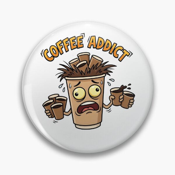 Item preview, Coffee Addict - Funny Crazy Coffee Cup Cartoon Design designed and sold by WowDezign.
