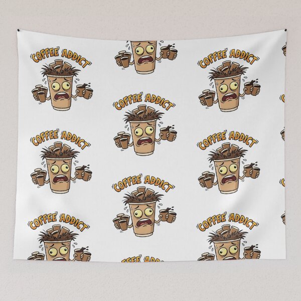 Item preview, Coffee Addict - Funny Crazy Coffee Cup Cartoon Design designed and sold by WowDezign.