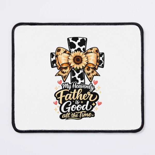 Item preview, Sunflower cow print cross _ Faith God Is Good Always designed and sold by LazyScreations.