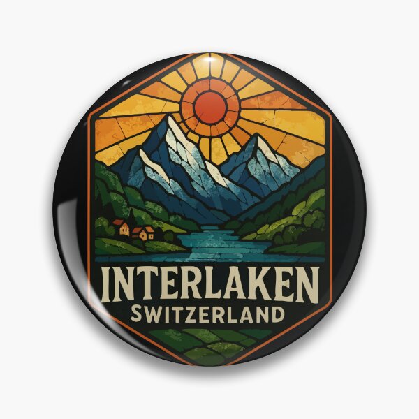 Item preview, Interlaken Switzerland Stained Glass Art designed and sold by TomFrontierArt.
