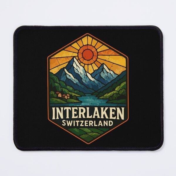 Item preview, Interlaken Switzerland Stained Glass Art designed and sold by TomFrontierArt.