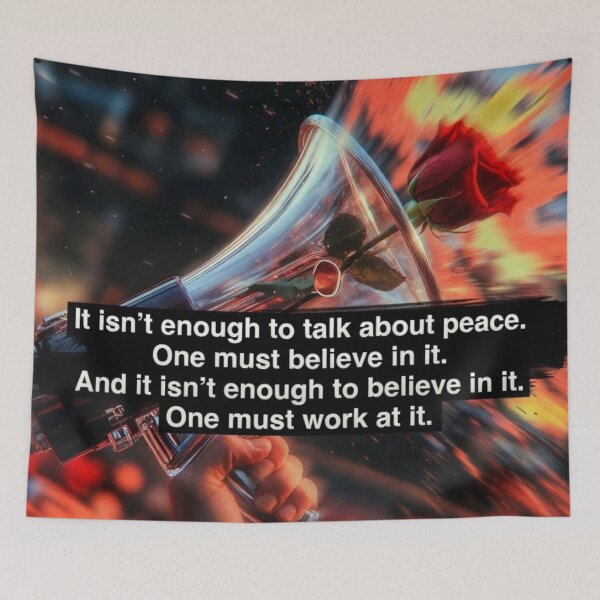 Item preview, Believe in Peace Activism Poster - Vibrant Red & Orange Design designed and sold by MakarenaCreate.