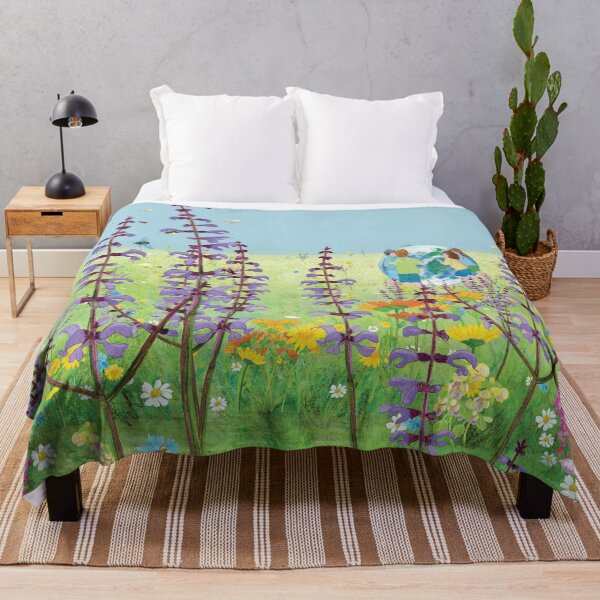 Item preview, Children playing in a flowering meadow and rolling the Earth Globe designed and sold by Julia Doria.