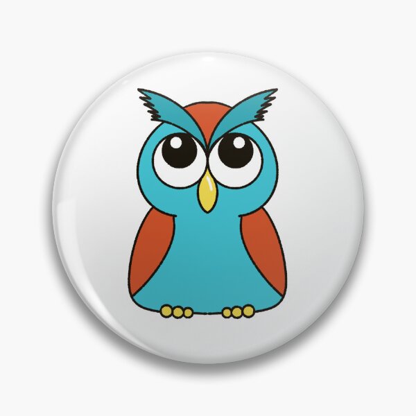 Item preview, Cute Teal & Orange A-Shape Owl Cartoon Illustration designed and sold by MFGB-Creations.