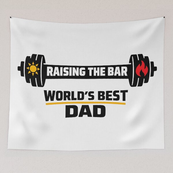 Item preview, Raising The Bar World's Best Dad Barbell Graphic designed and sold by FunFitLife Studio.