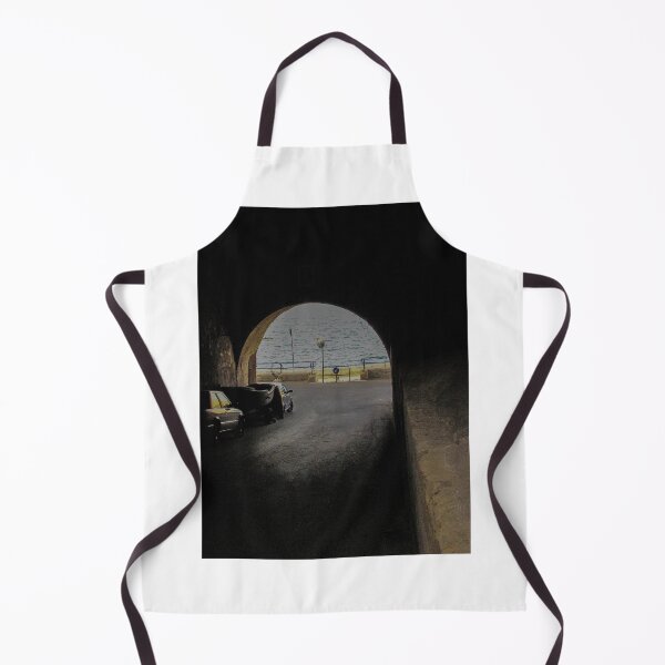 Item preview, View Through Dark Tunnel Archway To Seaside Road With Parked Cars And Calm Sea Horizon designed and sold by Nmallia.