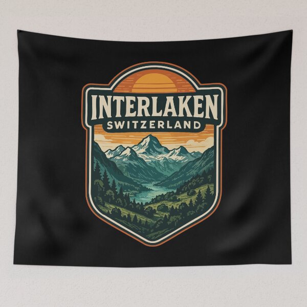 Item preview, Interlaken Switzerland Retro Vintage Travel designed and sold by TomFrontierArt.