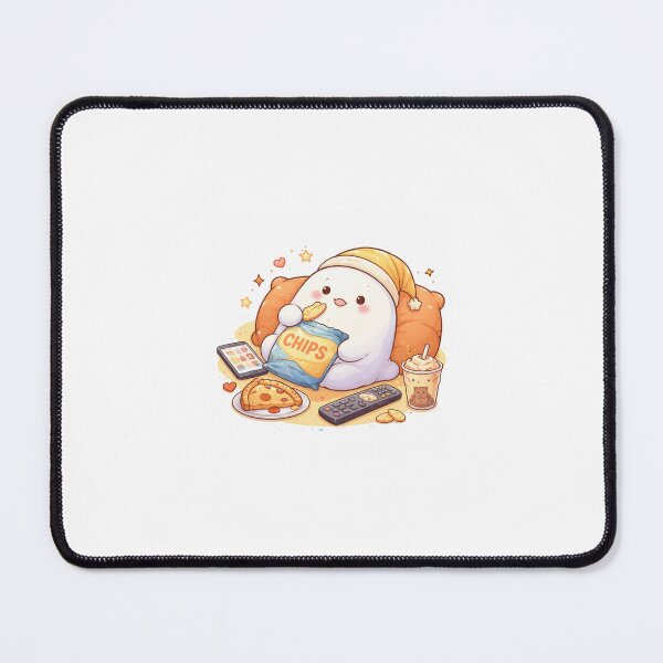 Item preview, Just a Lazy Day Cute Ghost Sticker – Kawaii Lazy Ghost Relaxing Snack Time designed and sold by Humpty143.
