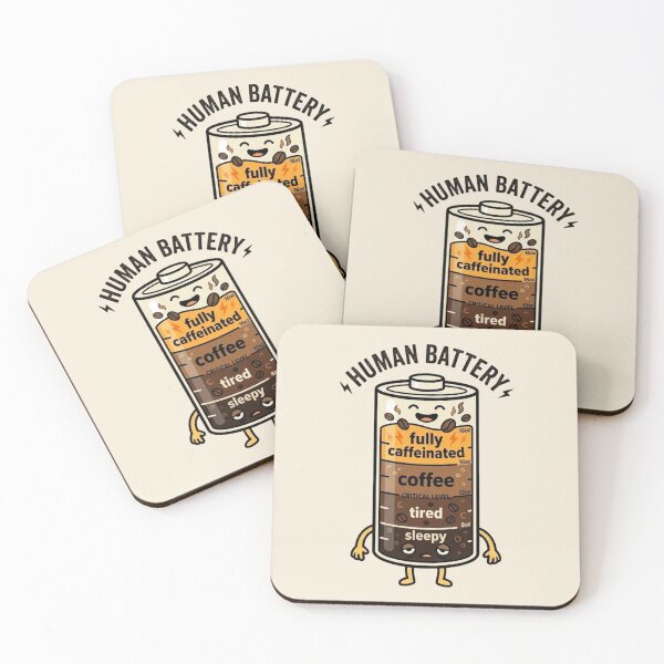 Item preview, Battery Levels - Coffee Fueled Energy Meter Design designed and sold by WowDezign.