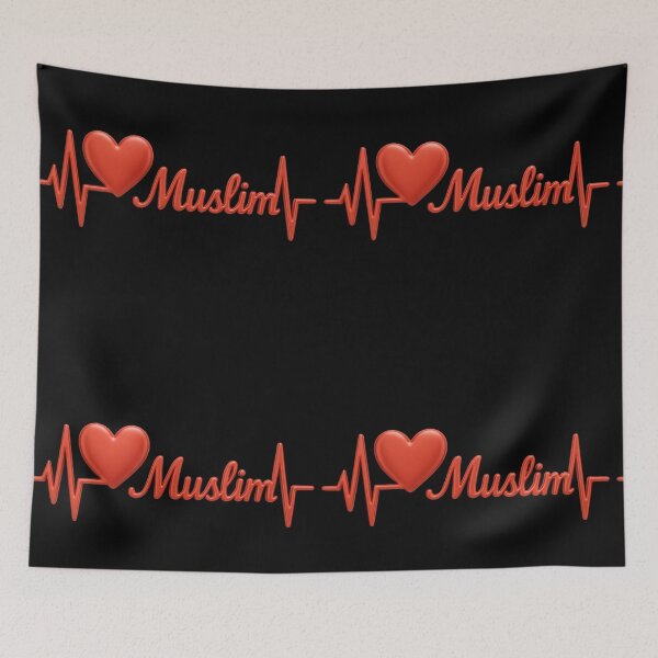 Item preview, Red 3D Muslim Heartbeat – Modern Islamic Identity Lifeline designed and sold by D-Islamic.