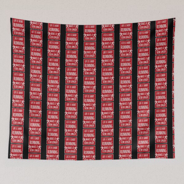 Item preview, Life Is Short Running Makes It Seem Longer Funny Quote designed and sold by shirt-o-mat.