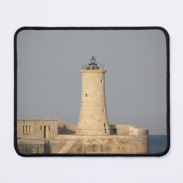 Item preview, Stone Lighthouse on Harbor Breakwater at Sunset Over Calm Sea With Reflection designed and sold by Nmallia.