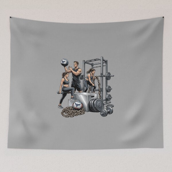 Item preview, Functional Fitness Team – Red Accents Gym Design designed and sold by StorySeller85.