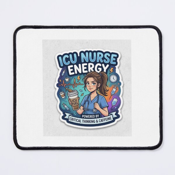 Item preview, ICU Nurse Energy Sticker designed and sold by AuroraPixelDa.