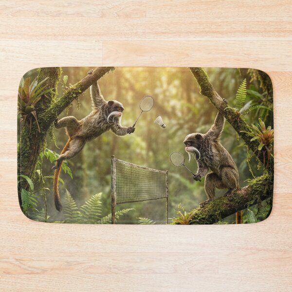 Item preview, Emperor Tamarins Play Badminton designed and sold by Tridentulus.
