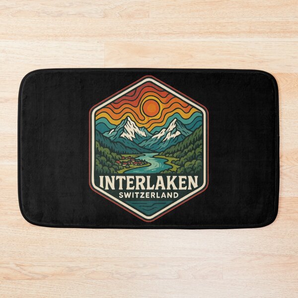 Item preview, Interlaken Switzerland Landscape Trippy Art Travel designed and sold by TomFrontierArt.