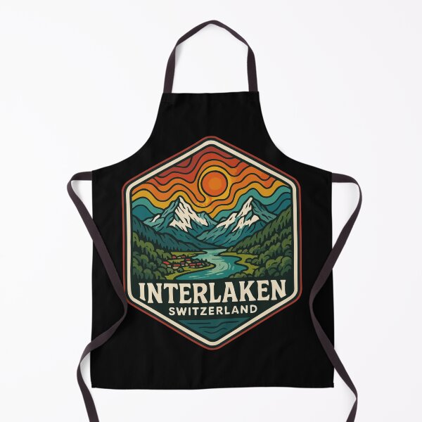 Item preview, Interlaken Switzerland Landscape Trippy Art Travel designed and sold by TomFrontierArt.