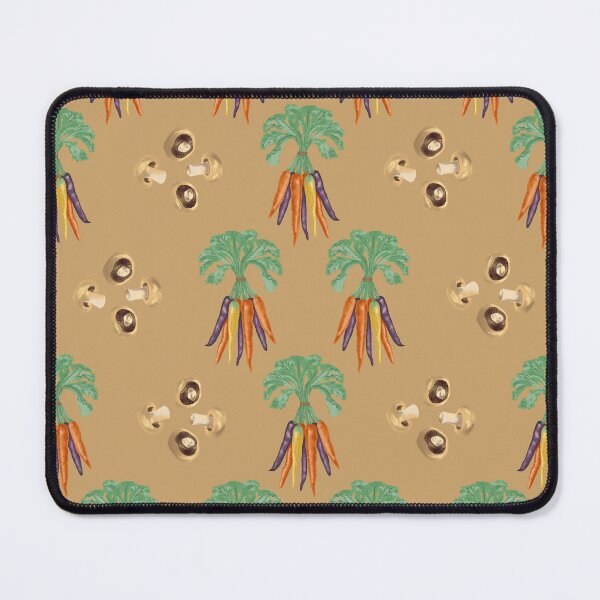 Item preview, Carrots and Mushrooms on dark Oat designed and sold by All About Playfulness by Saras Feijoo.