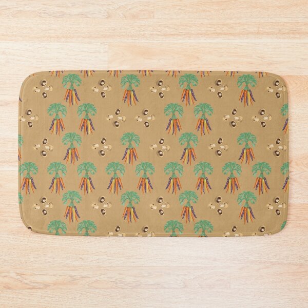 Item preview, Carrots and Mushrooms on dark Oat designed and sold by All About Playfulness by Saras Feijoo.