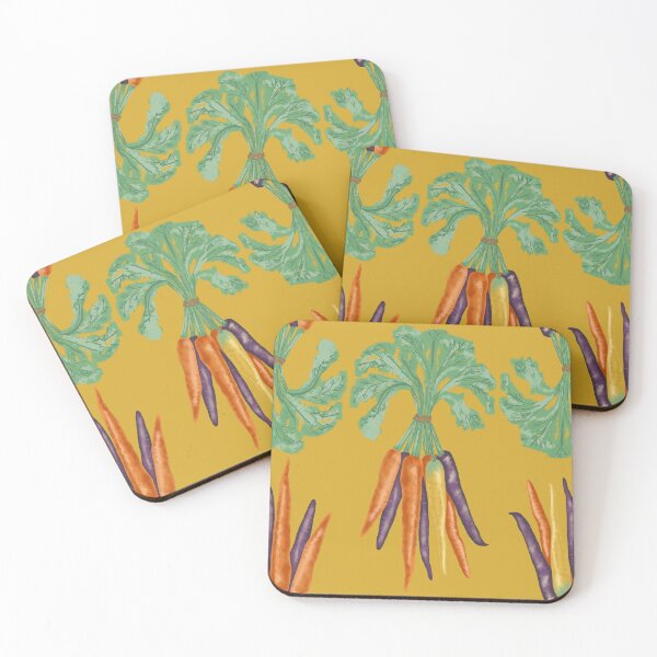 Item preview, Carrots on Lively Mustard. Rustic Farm Harvest.  designed and sold by All About Playfulness by Saras Feijoo.
