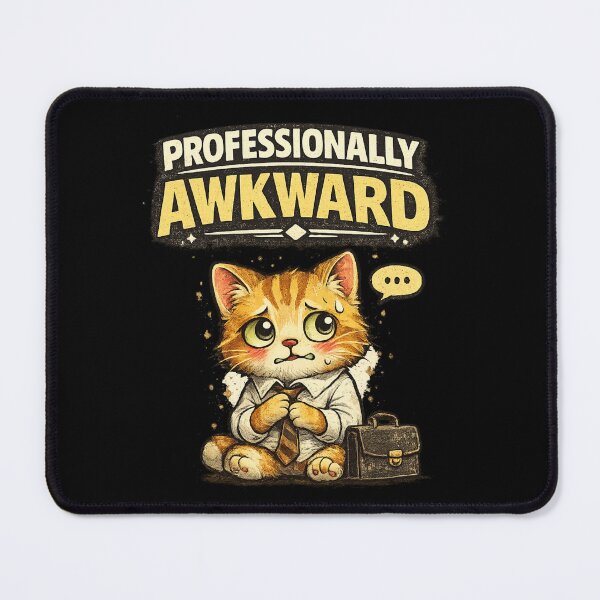 Item preview, Professionally Awkward Funny Office Cat designed and sold by Stikaro.