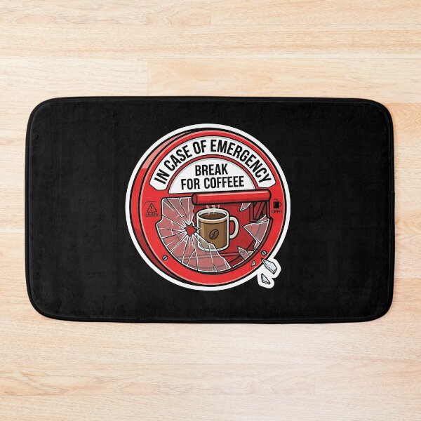 Item preview, In Case of Emergency Break for Coffee - Funny Coffee Emergency Button Design designed and sold by WowDezign.