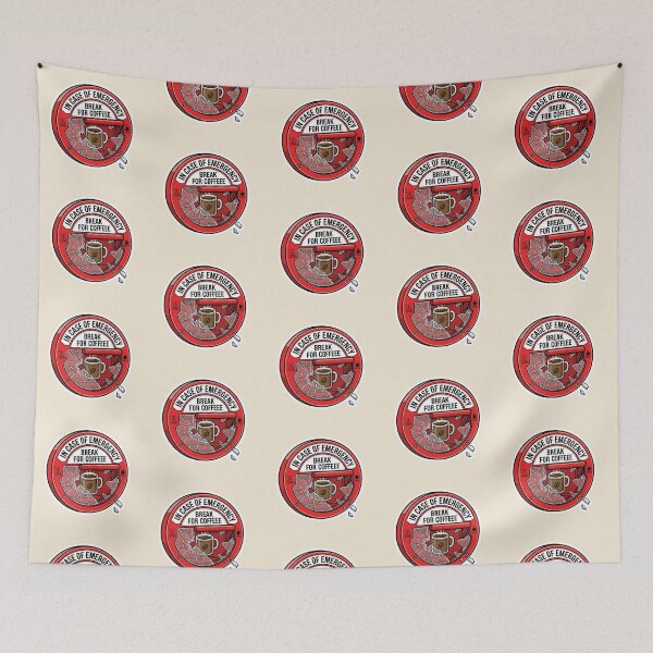 Item preview, In Case of Emergency Break for Coffee - Funny Coffee Emergency Button Design designed and sold by WowDezign.