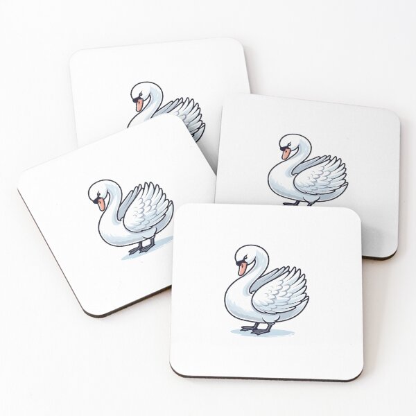 Item preview, Stylized illustration of a graceful white swan with elegant feathers and a calm posture. designed and sold by cave-canvas.