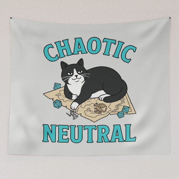 Item preview, Chaotic Neutral - Funny RPG Cat designed and sold by DigitalGlade.