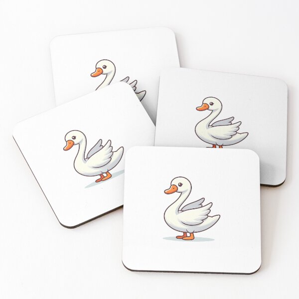 Item preview, Cute cartoon duck with a white body and orange beak standing proudly. designed and sold by cave-canvas.