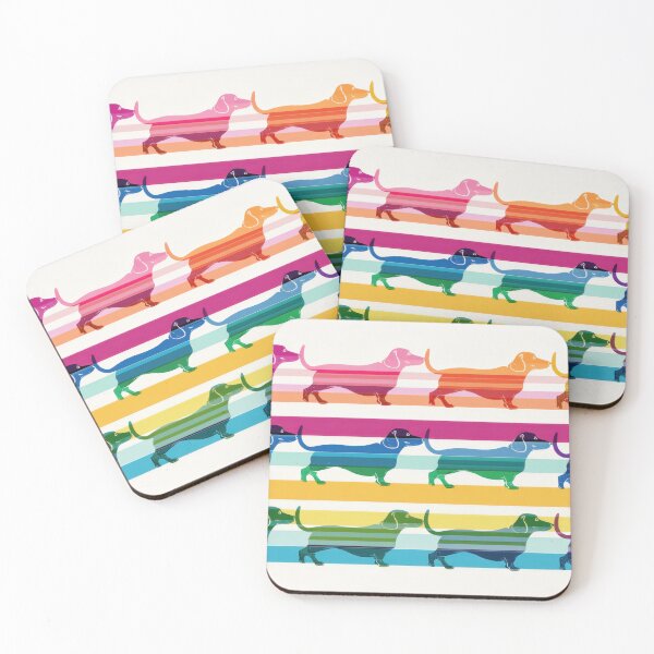 Item preview, Colorful dog silhouettes on stripes designed and sold by anytka.
