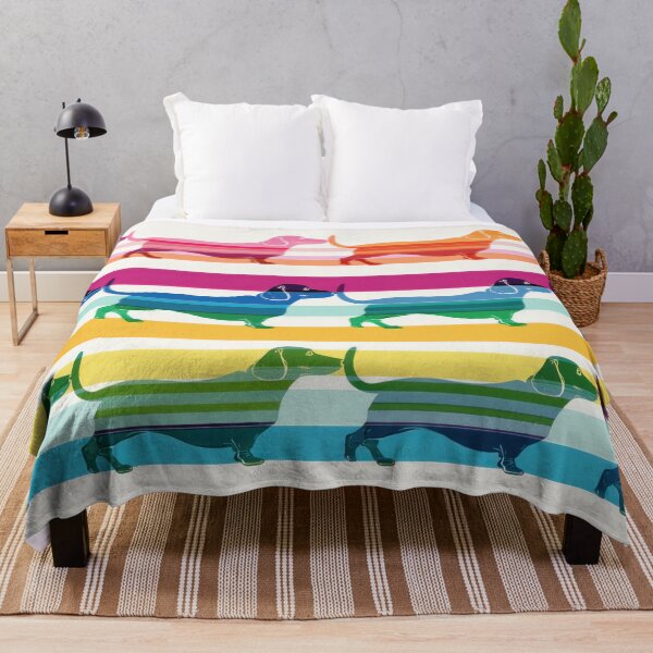Item preview, Colorful dog silhouettes on stripes designed and sold by anytka.