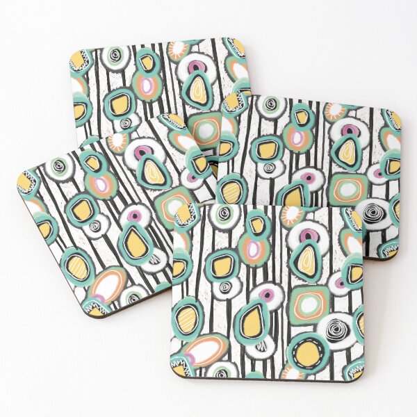 Item preview, Retro Pebbles & Polka Dots Abstract Geometric Mid-Century Design designed and sold by phatlizzardart.