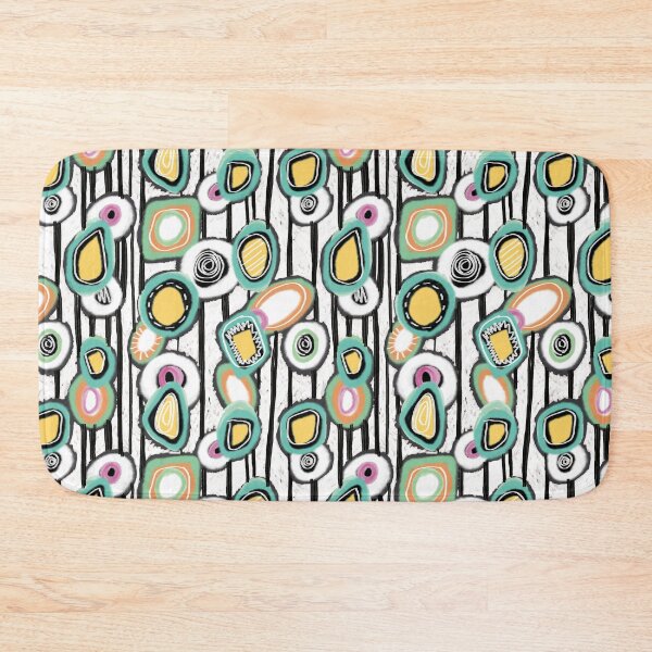 Item preview, Retro Pebbles & Polka Dots Abstract Geometric Mid-Century Design designed and sold by phatlizzardart.
