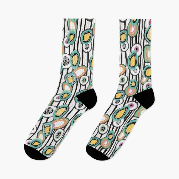 Item preview, Retro Pebbles & Polka Dots Abstract Geometric Mid-Century Design designed and sold by phatlizzardart.