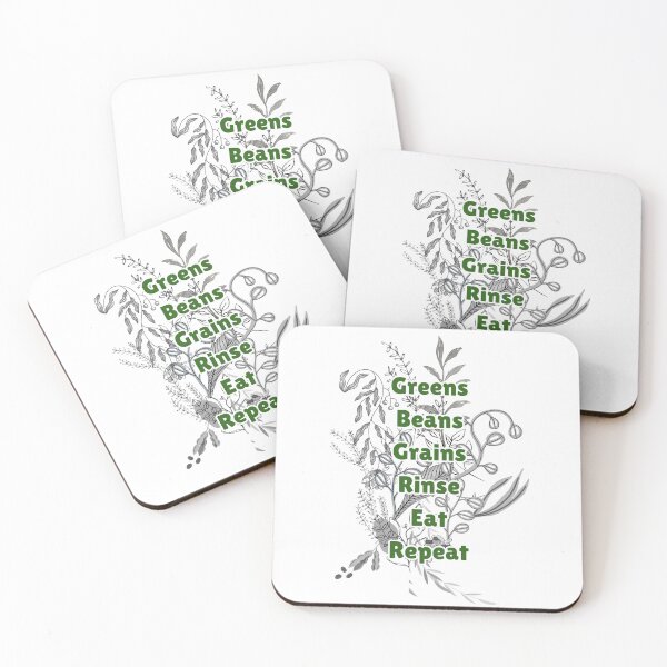 Item preview, Greens Beans Grains Rinse Eat Repeat Healthy Eating designed and sold by coodoosandco.