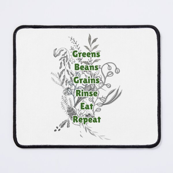 Item preview, Greens Beans Grains Rinse Eat Repeat Healthy Eating designed and sold by coodoosandco.