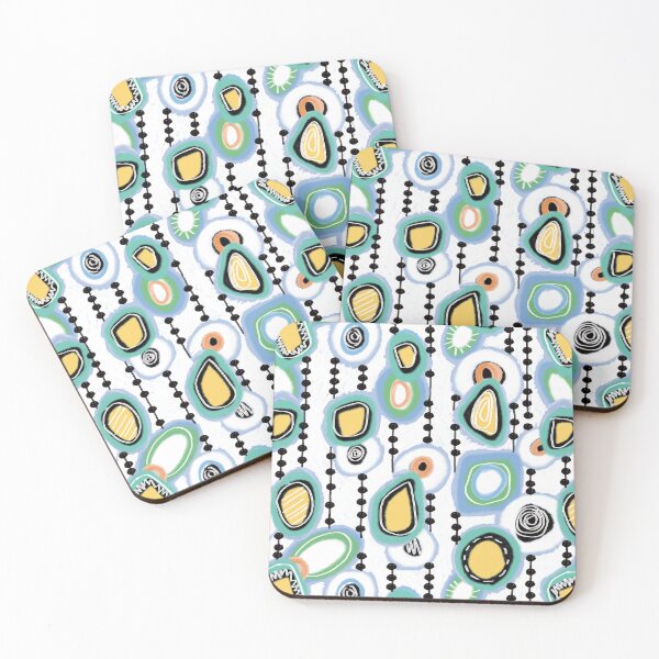 Item preview, Retro Pebbles & Polka Dots Abstract Geometric Mid-Century Design designed and sold by phatlizzardart.