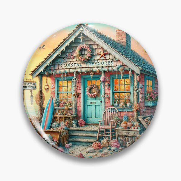 Item preview, Coastal Treasures Seashell Beach Cottage designed and sold by NancyzKreations.