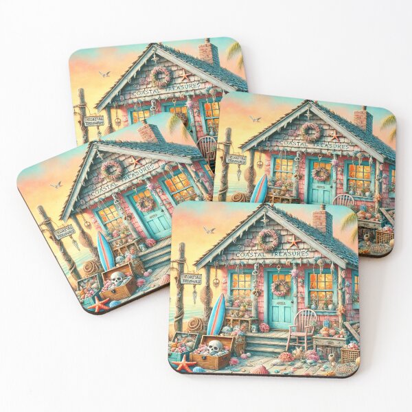 Item preview, Coastal Treasures Seashell Beach Cottage designed and sold by NancyzKreations.