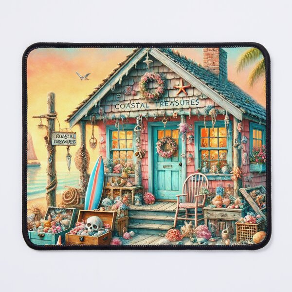 Item preview, Coastal Treasures Seashell Beach Cottage designed and sold by NancyzKreations.