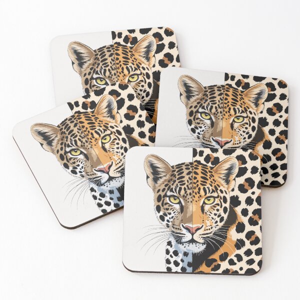 Item preview, Wild Duality Leopard – Realistic & Pattern Split Animal Illustration designed and sold by DLORA DESIGN  .