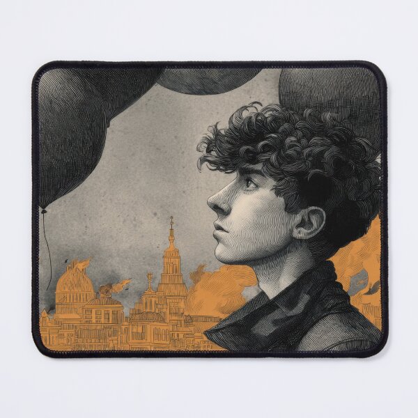 Item preview, Boy looks up at balloons in city designed and sold by anytka.