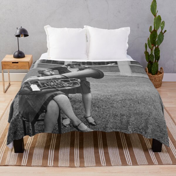 Item preview, The sound of music - terrible tuba playing funny humorous vintage black and white photograph poster art print designed and sold by Astrid Arkhangelsky.