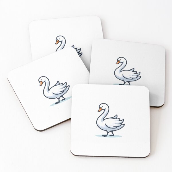 Item preview, A cheerful cartoon swan standing gracefully with a gentle smile and vibrant colors. designed and sold by cave-canvas.