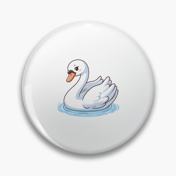 Item preview, A cute cartoon swan gliding gracefully on water with a charming smile. designed and sold by cave-canvas.