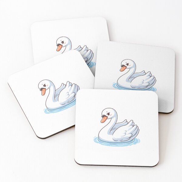 Item preview, A cute cartoon swan gliding gracefully on water with a charming smile. designed and sold by cave-canvas.