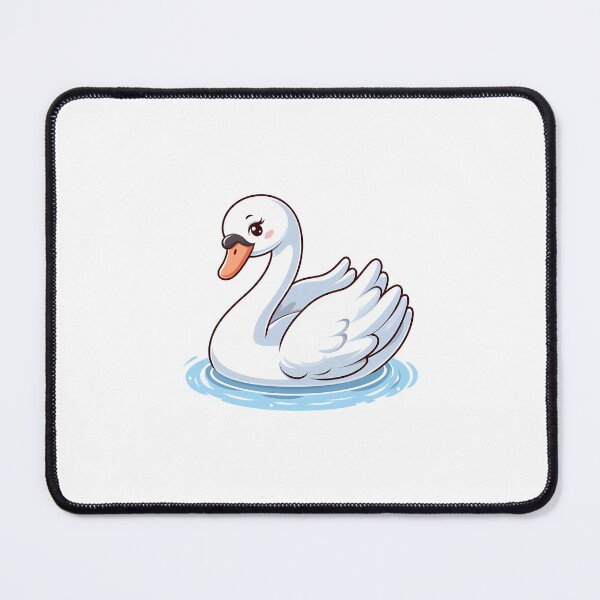 Item preview, A cute cartoon swan gliding gracefully on water with a charming smile. designed and sold by cave-canvas.